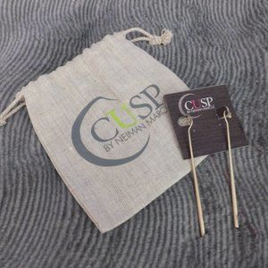 CUSP Gold Matte Drop Earrings